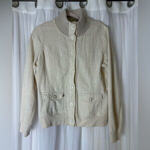 Guess Ivory Button-Up Women's Cardigan — size XL